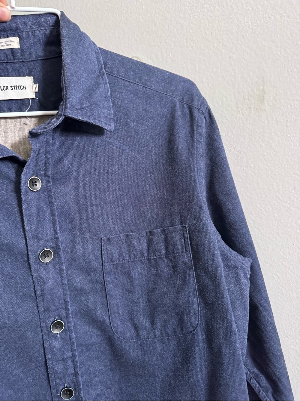 Taylor Stitch Indigo Button Down Shirt Size 40 - Picture 9 of 14